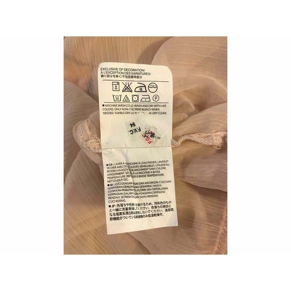 Peach Blouse with Delicate Coral inlaid stitching - Picture 16 of 16